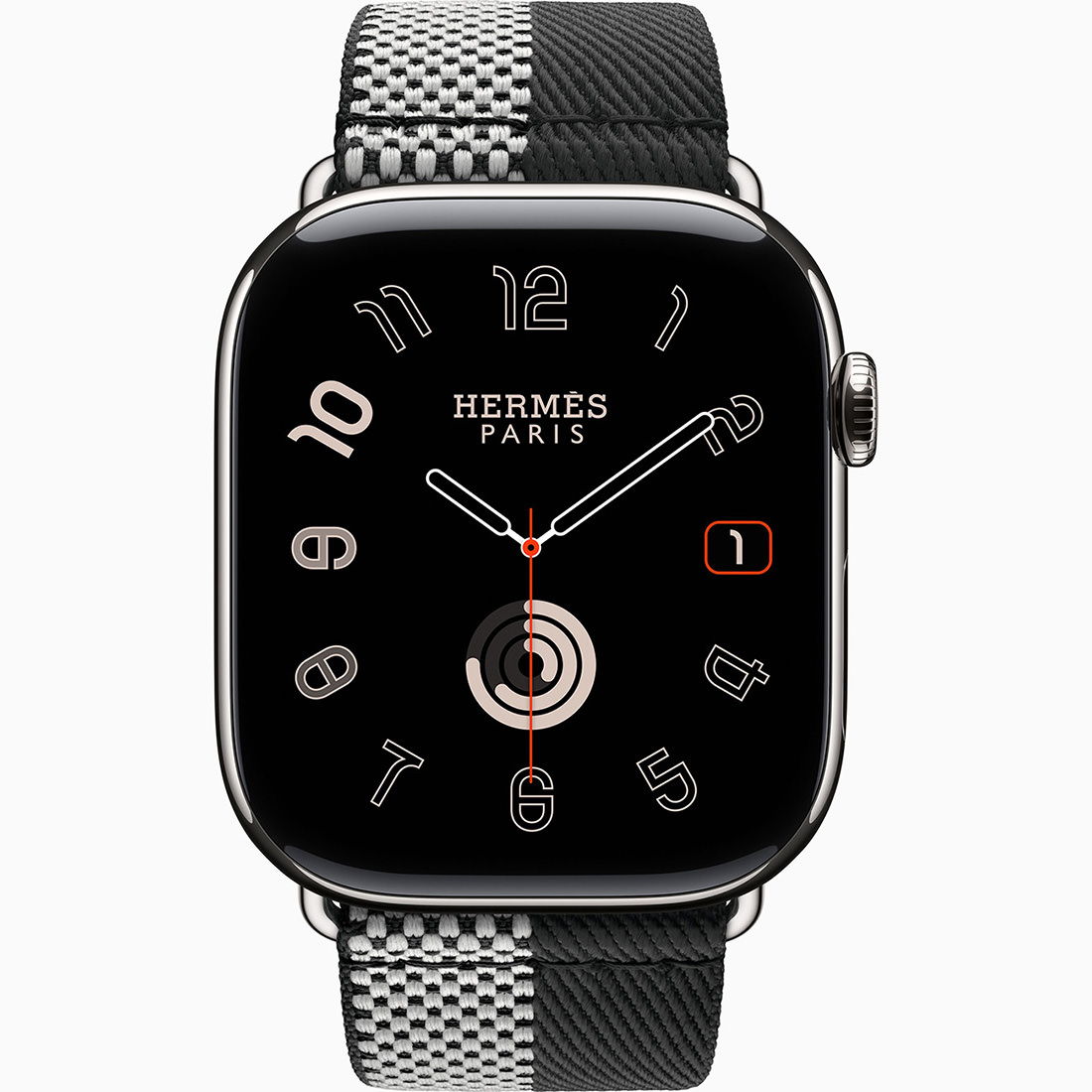 Apple Watch Hermès Series 11, silver titanium case with Hermès Toile H Double Jeu strap (Issue 1) 1