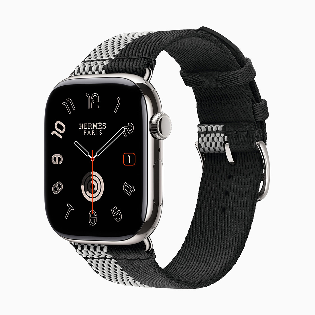 Apple Watch Hermès Series 11, silver titanium case with Hermès Toile H Double Jeu strap (Issue 1) 2
