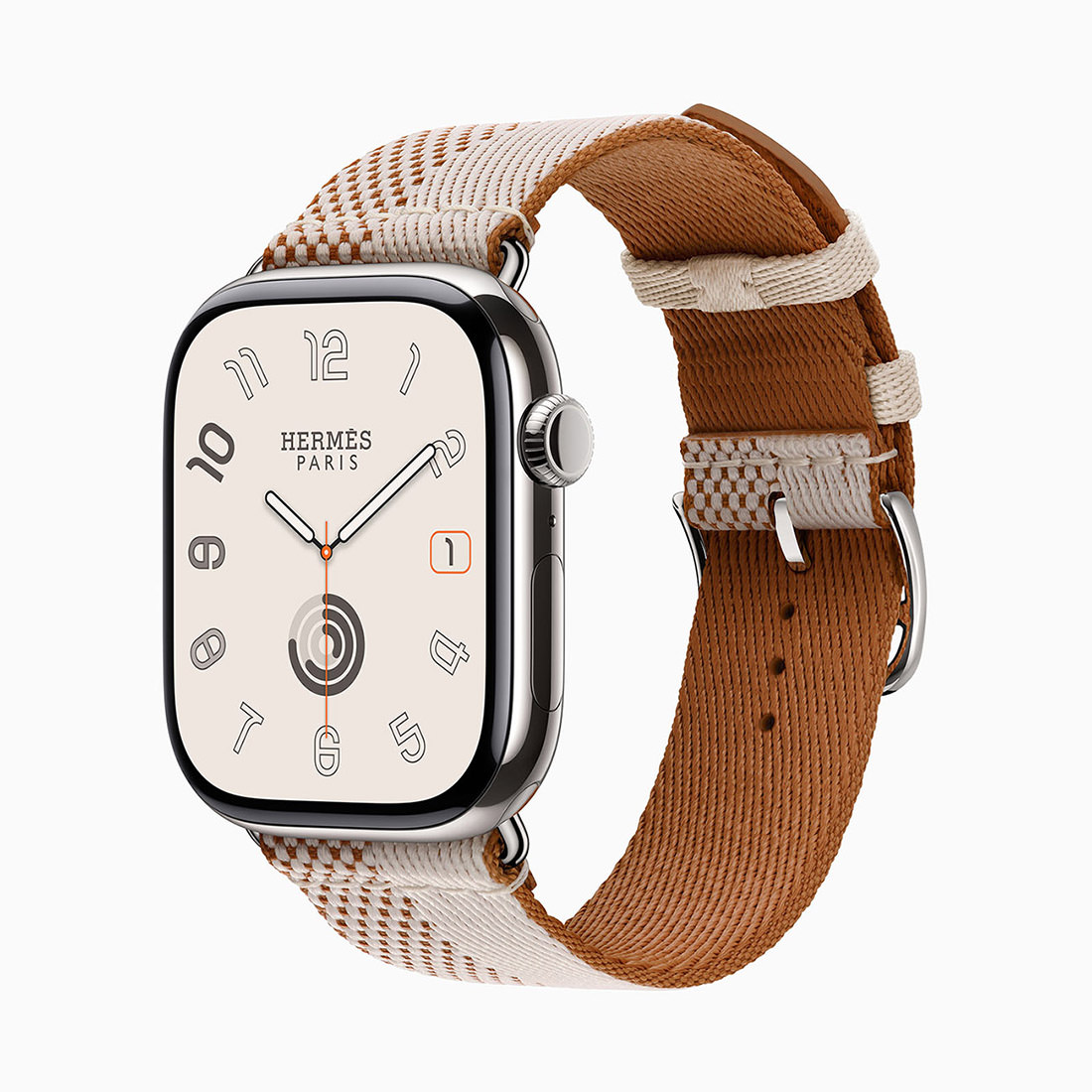 Apple Watch Hermès Series 11, silver titanium case with Hermès Toile H Double Jeu strap (Issue 1) 6